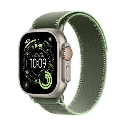 Apple Watch Ultra 3 (2025), 49 мм корпус из титана цвета «Natural», ремешок Trail Loop размера M/L цвета «Green/Neon» Apple Watch Ultra 3 (2025), 49 мм корпус из титана цвета «Natural», ремешок Trail Loop размера M/L цвета «Green/Neon»