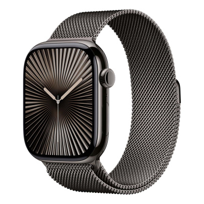 Apple Watch Series 10, 46 мм корпус из титана цвета «Slate», ремешок Milanese Loop цвета «Slate» Apple Watch Series 10, 46 мм корпус из титана цвета «Slate», ремешок Milanese Loop цвета «Slate»