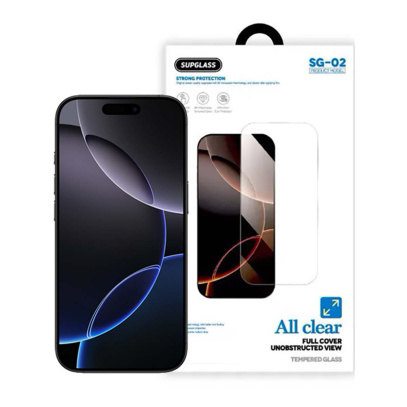 Защитное стекло для iPhone 17/17 Pro/16 Pro Supglass (SG-02) Transparent Glass All Clear, прозрачный