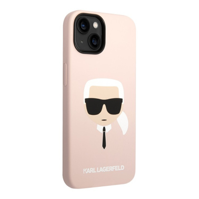 Чехол Karl Lagerfeld для iPhone 14 с MagSafe Liquid silicone Karl's head Hard (KLHMP14SSLKHLP) Розовый