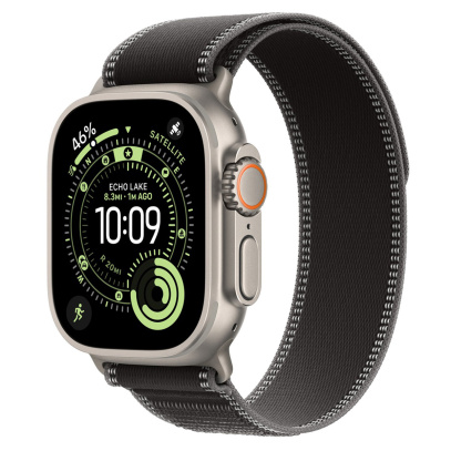 Apple Watch Ultra 3 (2025), 49 мм корпус из титана цвета «Natural», ремешок Trail Loop размера M/L цвета «Black/Charcoal»