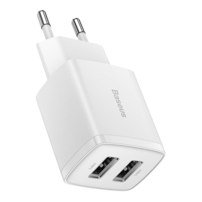 Зарядное устройство Baseus Compact Charger 2 USB-A 10,5Вт CCXJ010202 (CCCP10UE) Белый