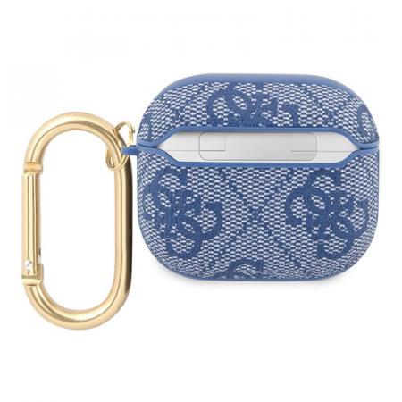 Чехол для Airpods 3 Guess PU leather 4G с карабином и металлическим логотипом (GUA34GSMB) Синий Чехол для Airpods 3 Guess PU leather 4G с карабином и металлическим логотипом (GUA34GSMB) Синий