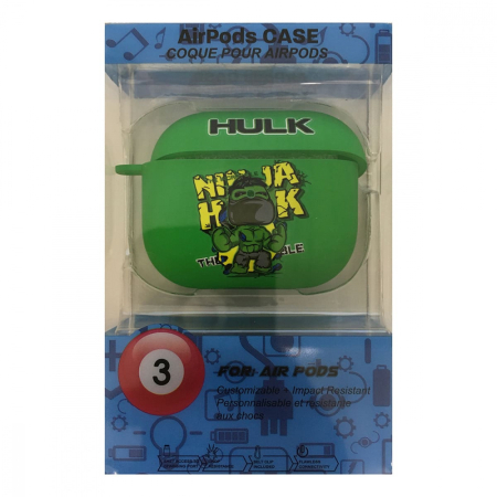 Чехол для AirPods 3 COQUE POUR Зеленый с рисунком HULK Чехол для AirPods 3 COQUE POUR Зеленый с рисунком HULK