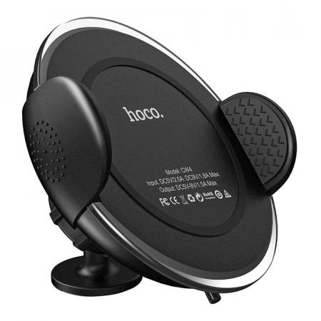 Автомобильный держатель с функцией беспроводной зарядки hoco. Noble Rank (CW4) Черный Автомобильный держатель с функцией беспроводной зарядки hoco. Noble Rank (CW4) Черный