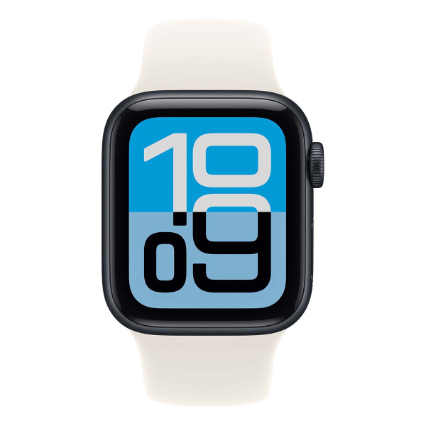 Apple Watch SE 3 (2025), 40 мм корпус из алюминия цвета «Midnight», ремешок Sport Band размера M/L цвета «Starlight» Apple Watch SE 3 (2025), 40 мм корпус из алюминия цвета «Midnight», ремешок Sport Band размера M/L цвета «Starlight»