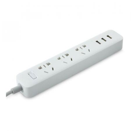 Удлинитель Xiaomi Mi Power Strip 3, 1,8 м, 10А / 2500 Вт, 3 розетки (XMCXB01QM) Белый