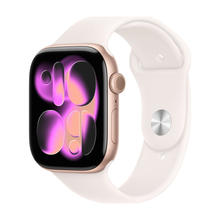 Apple Watch Series 11, 46 мм корпус из алюминия цвета «Rose Gold», ремешок Sport Band размера M/L цвета «Light Blush»