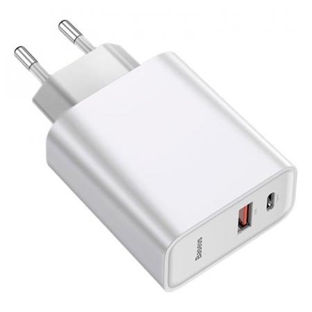 Сетевое зарядное устройство USB-C с USB Type-C Кабелем Baseus Quick Charge 30 Вт Speed Series разъем Type-C (TZCAFS-A02) Белый Сетевое зарядное устройство USB-C с USB Type-C Кабелем Baseus Quick Charge 30 Вт Speed Series разъем Type-C (TZCAFS-A02) Белый