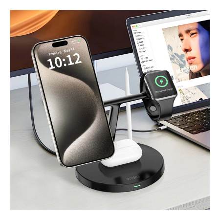 Беспроводная зарядная станция WiWU Magnetic Cableless Charger 4в1 (Wi-W032) Беспроводная зарядная станция WiWU Magnetic Cableless Charger 4в1 (Wi-W032)