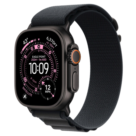 Apple Watch Ultra 3 (2025), 49 мм корпус из титана цвета «Black», ремешок Alpine Loop размера L цвета «Black»