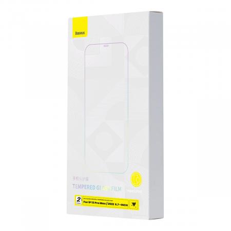 Стекло для iPhone 14 Plus/13 Pro Max Baseus Crystal glass 1шт +EasyStick (SGBL100202) Прозрачный