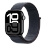 Apple Watch Series 10, 42 мм корпус из алюминия цвета «Jet Black», ремешок Sport Loop цвета «Ink» Apple Watch Series 10, 42 мм корпус из алюминия цвета «Jet Black», ремешок Sport Loop цвета «Ink»