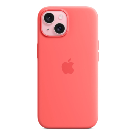Чехол Silicone Case для Apple iPhone 15 с MagSafe Guava, розовый Чехол Silicone Case для Apple iPhone 15 с MagSafe Guava, розовый