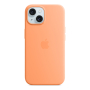 Чехол Silicone Case для Apple iPhone 15 с MagSafe  Orange Sorbet, оранжевый Чехол Silicone Case для Apple iPhone 15 с MagSafe  Orange Sorbet, оранжевый