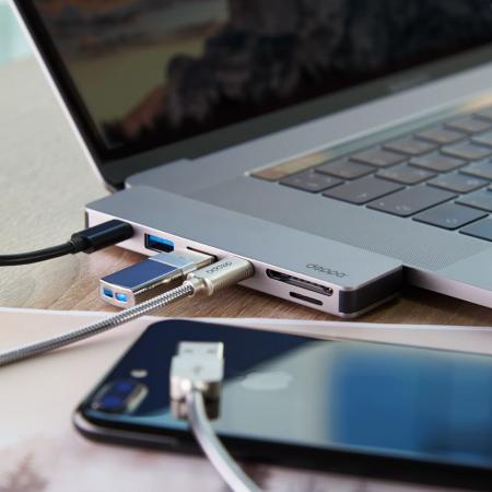 USB-C адаптер Deppa для MacBook 7в1 (73122) Серебро