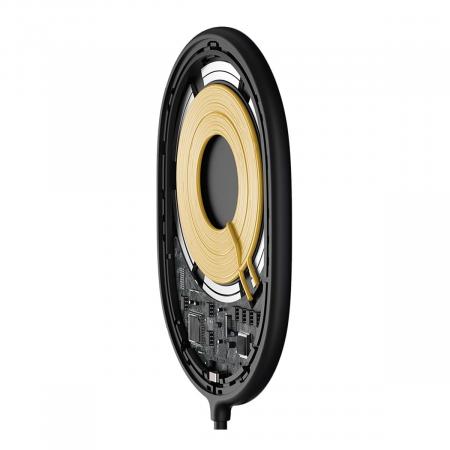 Беспроводное зарядное устройство 15w Baseus Light Magnetic Wireless Charger, Type-C кабель 1,5 м (WXQJ-01) Black, черный