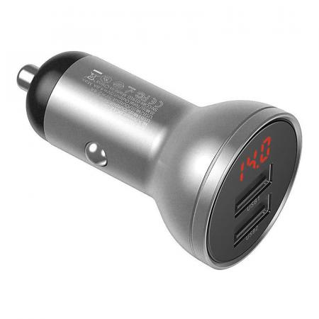 Автомобильное ЗУ 2xUSB Baseus Digital Display VCBXA-S (CCBX-0S) Серый Автомобильное ЗУ 2xUSB Baseus Digital Display VCBXA-S (CCBX-0S) Серый