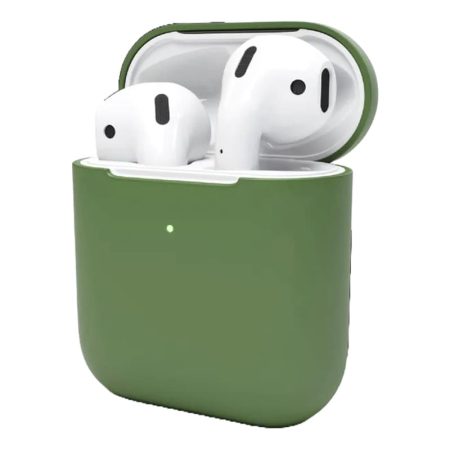 Чехол для Apple AirPods 1/2 Silicone Case Green, зеленый Чехол для Apple AirPods 1/2 Silicone Case Green, зеленый