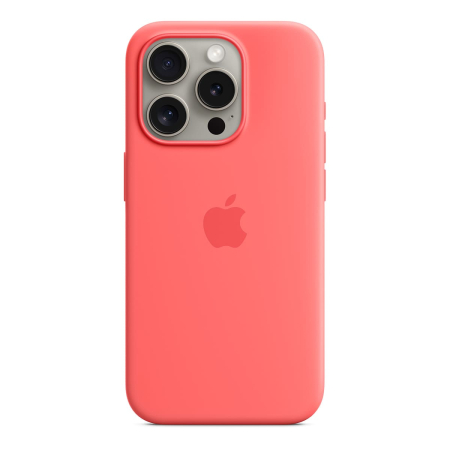 Чехол Silicone Case для Apple iPhone 15 Pro с MagSafe Guava, розовый Чехол Silicone Case для Apple iPhone 15 Pro с MagSafe Guava, розовый