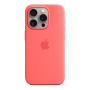 Чехол Silicone Case для Apple iPhone 15 Pro с MagSafe Guava, розовый Чехол Silicone Case для Apple iPhone 15 Pro с MagSafe Guava, розовый