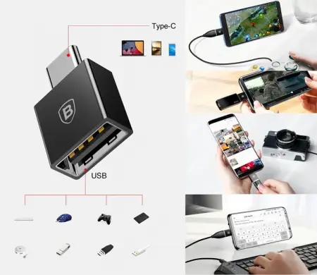 Переходник/адаптер Baseus USB – USB Type-C (CATJQ-B01) Черный Переходник/адаптер Baseus USB – USB Type-C (CATJQ-B01) Черный