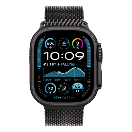 Apple Watch Ultra 2 (2024), 49 мм корпус из титана цвета «Black», ремешок Titanium Milanese Loop размера S цвета «Black» Apple Watch Ultra 2 (2024), 49 мм корпус из титана цвета «Black», ремешок Titanium Milanese Loop размера S цвета «Black»