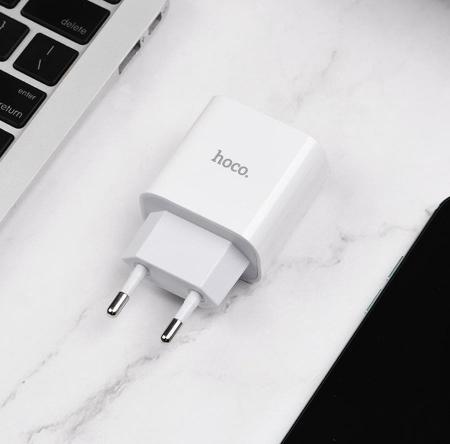 Сетевое зарядное устройство USB-C hoco. PD 3A 18 Вт (C76A) Белый Сетевое зарядное устройство USB-C hoco. PD 3A 18 Вт (C76A) Белый