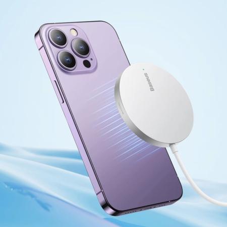 Беспроводное зарядное устройство Baseus Simple Mini3 Magnetic Wireless Charger 15W CCJJ040012 (BS-W529) White, белый Беспроводное зарядное устройство Baseus Simple Mini3 Magnetic Wireless Charger 15W CCJJ040012 (BS-W529) White, белый