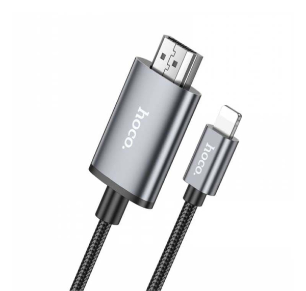Кабель hoco. разъем Lightning – HDMI, 2 м (UA27) Черный
