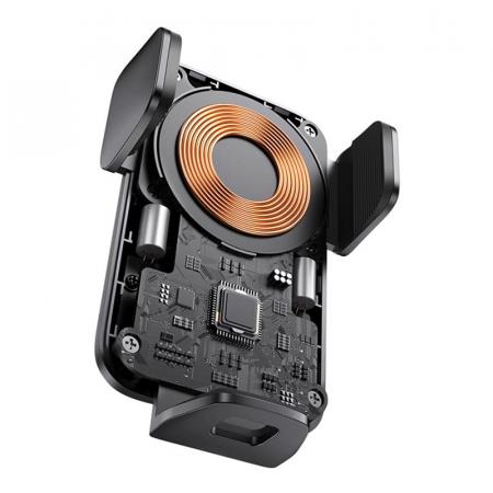 Автомобильный держатель с функцией беспроводной зарядки Baseus Wisdom Auto Alignment Car Mount Wireless Charger (QI 15W) Air Outlet Base (CGZX000001) Черный Автомобильный держатель с функцией беспроводной зарядки Baseus Wisdom Auto Alignment Car Mount Wireless Charger (QI 15W) Air Outlet Base (CGZX000001) Черный