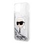 Чехол Karl Lagerfeld для iPhone 15 Liquid Glitter NFT Karl head Hard (KLHCP15SLNKHCH) Серебристый