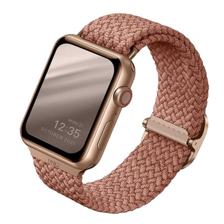 Ремешок для Apple Watch 41/40/38 мм UNIQ ASPEN Design strap Braided Citrus Pink, розовый