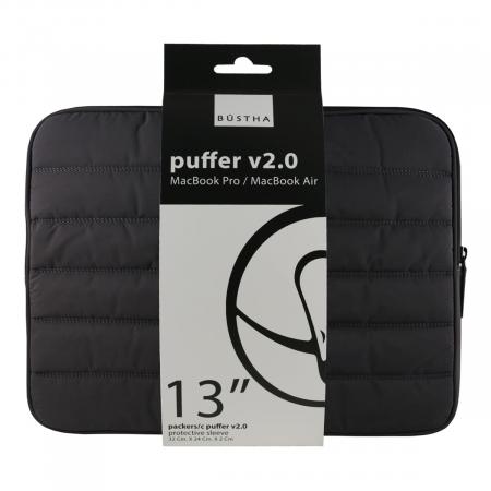 Чехол для Macbook Air/Pro 13 (18/20) Bustha Puffer Sleeve Nylo/Leather (BST755249) Asphalt Чехол для Macbook Air/Pro 13 (18/20) Bustha Puffer Sleeve Nylo/Leather (BST755249) Asphalt