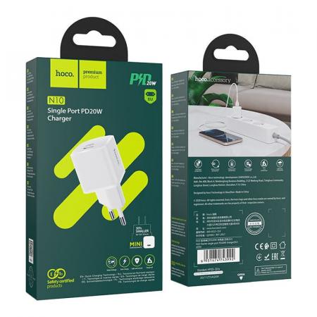 Скоростное зарядное устройство hoco. Starter Type-C 20W (N10) Белый Скоростное зарядное устройство hoco. Starter Type-C 20W (N10) Белый