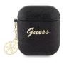 Чехол Guess для AirPods 1/2 CG Mobile Glitter flakes Metal logo with Charm (GUA2GLGSHK) Черный Чехол Guess для AirPods 1/2 CG Mobile Glitter flakes Metal logo with Charm (GUA2GLGSHK) Черный