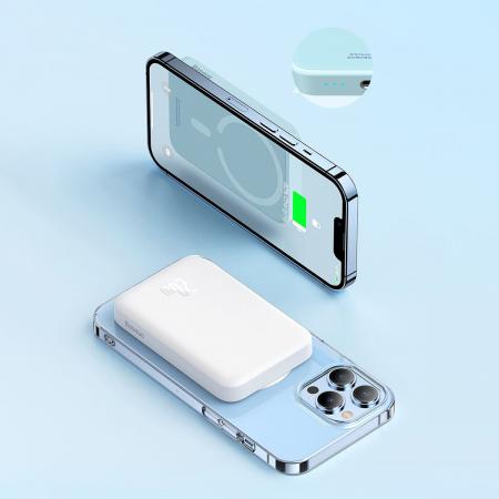 Внешний аккумулятор Baseus Magnetic Wireless Charging Power Bank 6000mAh 20W с MagSafe PPCXW06 (PPCX020002) Белый Внешний аккумулятор Baseus Magnetic Wireless Charging Power Bank 6000mAh 20W с MagSafe PPCXW06 (PPCX020002) Белый