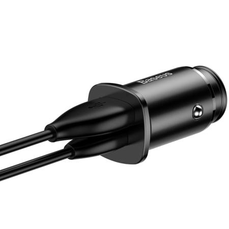 Автомобильное зарядное устройство Baseus Square Metal PPS Car Charger A+C 30W BS-C15C (CCALL-AS01) Черный