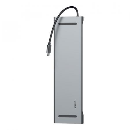 Переходник Baseus для MacBook HUB Enjoyment Series (Type-C to USB3.0+HDMI+SD/MMC+TF/Micro+LAN+VGA+PD+AUX) (CATSX-F0G) Deep Grey, темно-серый Переходник Baseus для MacBook HUB Enjoyment Series (Type-C to USB3.0+HDMI+SD/MMC+TF/Micro+LAN+VGA+PD+AUX) (CATSX-F0G) Deep Grey, темно-серый