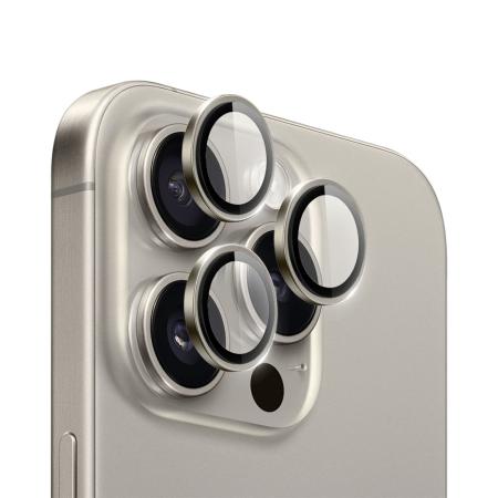 Защитное стекло для камеры iPhone 15 Pro Max WiWU PVD Dual Color Camera Lens Guard Anti-Scratch (LG-004) Natural Titanium