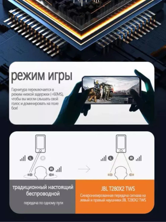 Наушники беспроводные JBL T280 TWS X2 Black, чёрный Наушники беспроводные JBL T280 TWS X2 Black, чёрный