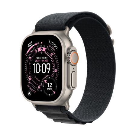 Apple Watch Ultra 3 (2025), 49 мм корпус из титана цвета «Natural», ремешок Alpine Loop размера L цвета «Black» Apple Watch Ultra 3 (2025), 49 мм корпус из титана цвета «Natural», ремешок Alpine Loop размера L цвета «Black»