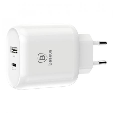 Сетевое зарядное устройство USB-C с USB Type-C Кабелем Baseus (2 USB) Quick Charge 32W 5V/9V/12V Bojure Series разъем Lightning (TZTUN-BJ02) Белый Сетевое зарядное устройство USB-C с USB Type-C Кабелем Baseus (2 USB) Quick Charge 32W 5V/9V/12V Bojure Series разъем Lightning (TZTUN-BJ02) Белый