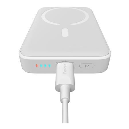 Внешний аккумулятор Baseus Magnetic Mini Wireless Fast Charge power bank с поддержкой беспроводной зарядки 10000mAh 20W (PPCX030002) Белый