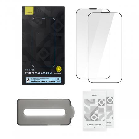 Стекло для iPhone 14 Pro Max Baseus All-glass Dust-proof 1шт +FastStick (SGBL230302) Прозрачный/Черный