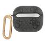 Чехол для Airpods 3 Guess PU leather 4G с карабином и металлическим логотипом (GUA34GSMK) Серый Чехол для Airpods 3 Guess PU leather 4G с карабином и металлическим логотипом (GUA34GSMK) Серый