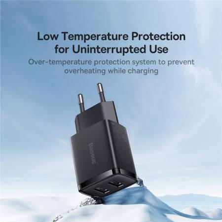 Сетевое зарядное устройство Baseus Compact Charger 2U 10,5 Вт CCXJ010201 (CCCP10UE) Черный Сетевое зарядное устройство Baseus Compact Charger 2U 10,5 Вт CCXJ010201 (CCCP10UE) Черный
