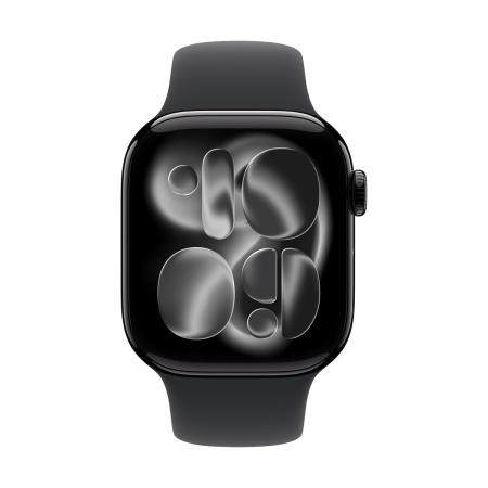 Apple Watch Series 11, 42 мм корпус из алюминия цвета «Jet Black», ремешок Sport Band размера M/L цвета «Black» Apple Watch Series 11, 42 мм корпус из алюминия цвета «Jet Black», ремешок Sport Band размера M/L цвета «Black»
