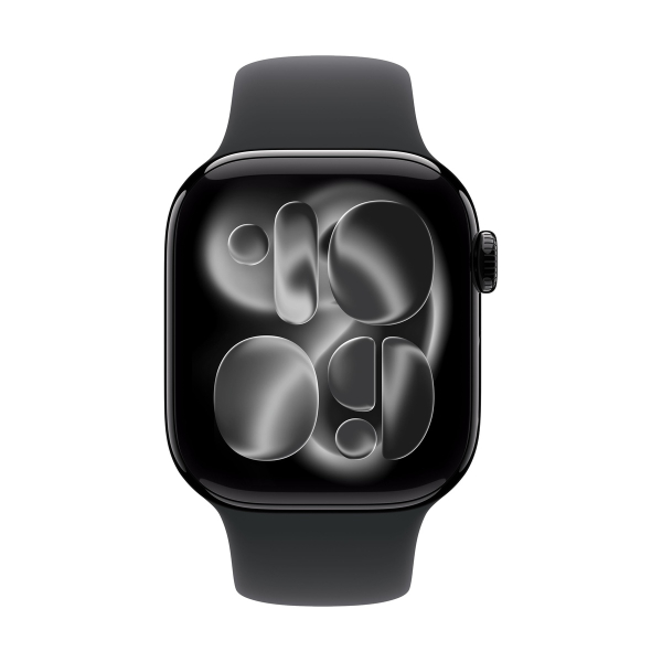 Apple Watch Series 11, 42 мм корпус из алюминия цвета «Jet Black», ремешок Sport Band размера M/L цвета «Black» Apple Watch Series 11, 42 мм корпус из алюминия цвета «Jet Black», ремешок Sport Band размера M/L цвета «Black»