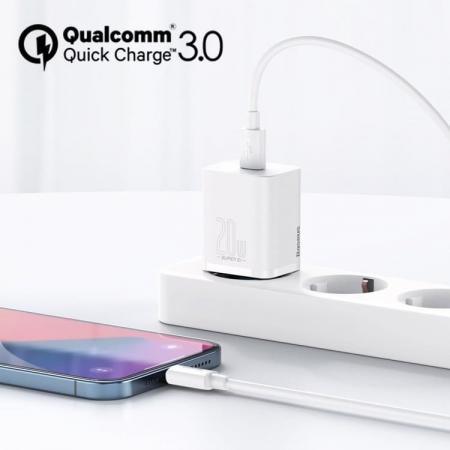 Сетевое зарядное устройство USB Type-C Baseus Super Si Quick Charger 1C 20 Вт EU (CCSUP-B02) Белый Сетевое зарядное устройство USB Type-C Baseus Super Si Quick Charger 1C 20 Вт EU (CCSUP-B02) Белый